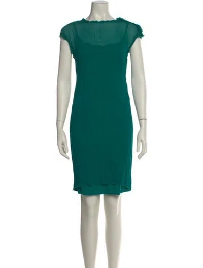 Pre-owned Lanvin Bateau Neckline Mini Dress In Green