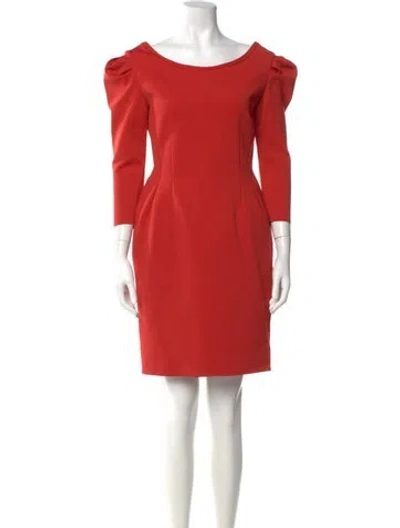 Pre-owned Lanvin Bateau Neckline Mini Dress In Red