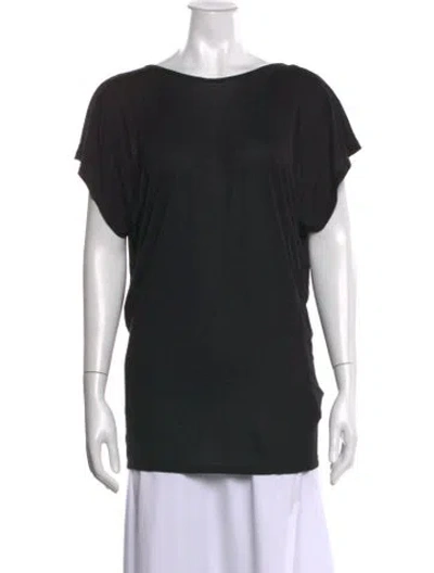 Pre-owned Lanvin Bateau Neckline Short Sleeve T-shirt In Black