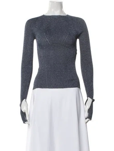 Pre-owned Lanvin Bateau Neckline Sweater In Gray