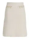 Lanvin Bead Bouclé Skirt In White