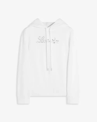 Lanvin Bead Embroidered Hoodie In White