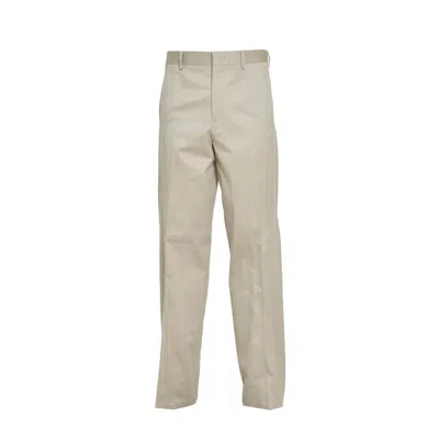 Lanvin Beige Cotton Twisted Chinos In Gray