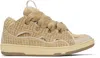 Lanvin Beige Curb Raffia Sneakers In Natural