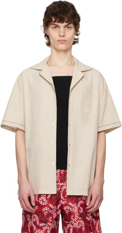 Lanvin Beige Fluid Bowling Shirt In Mastic04