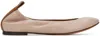 Lanvin Round Toe Ballet Flats In Nude Leather In 09 Dk Bge