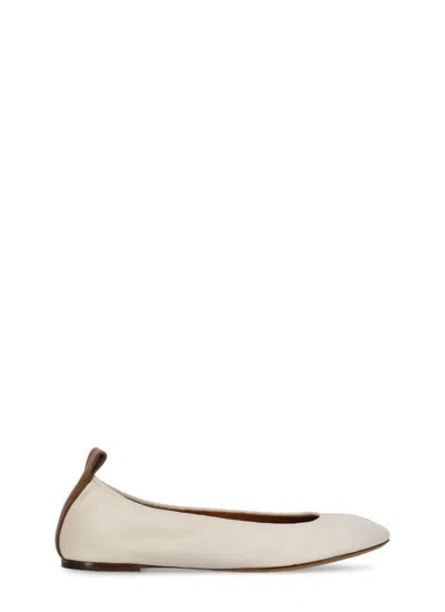 Lanvin Beige Leather Ballerina Flats