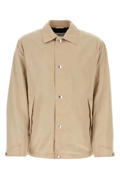 LANVIN MEN BEIGE OVERSIZE WINDBREAKER, L LUXURY JACKETS FOR MEN DARVEYS
