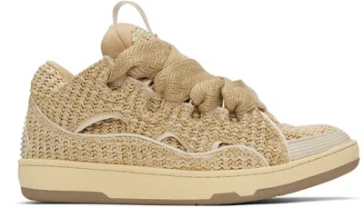 Lanvin Beige Raffia Curb Sneakers In Natural65