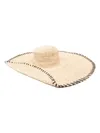 Lanvin Beige Raffia Wide-brim Hat In Multi