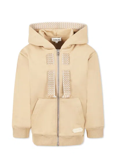 Lanvin Kids' Beige Sweatshirt For Boy With Logo