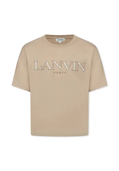 Lanvin Kids' Beige T-shirt For Boy With Logo
