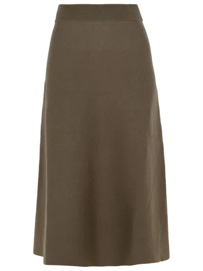 LANVIN LANVIN BEIGE WOOL BLEND SKIRT