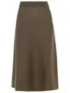 Lanvin Fine Knitted Flared Midi Skirt In Brown