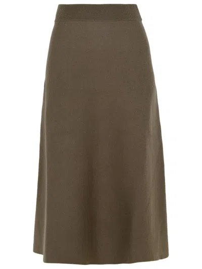 LANVIN LANVIN BEIGE WOOL BLEND SKIRT