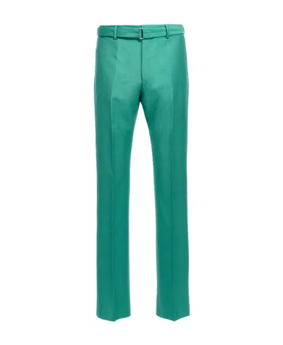 Lanvin Belt Ring Straight Tube Casual Trousers In Green