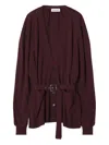 Lanvin Wool And Cashmere Oversized Cardigan In Brown