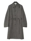 Lanvin Checked Wool Car Coat In Neutral