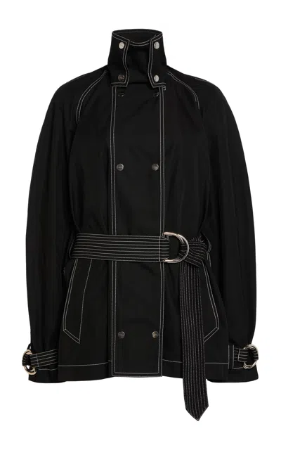 Lanvin Belted Cropped Cotton Trench Coat