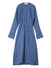 Lanvin Belted Midi Dress In Blue