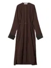 Lanvin Belted Midi Dress In Brown