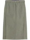 Lanvin Belted Midi Skirt In Grey
