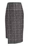 Lanvin Belted Portfolio Printed Midi Skirt In Blue