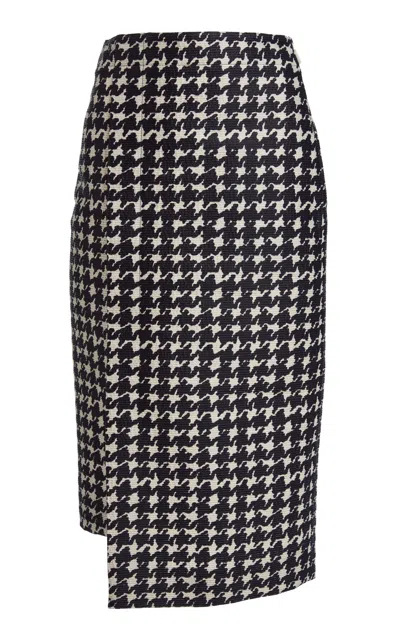 Lanvin Belted Portfolio Printed Midi Skirt In Blue