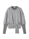Lanvin Belted Sweatshirt In Double-faced Jersey In Gray