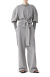 Lanvin Belted Sweatshirt In Double-faced Jersey In Multi