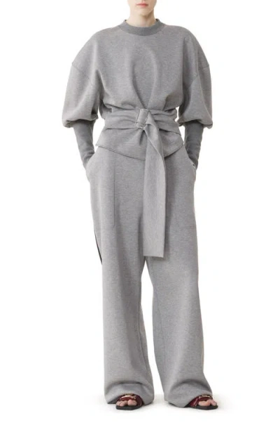 Lanvin Belted Sweatshirt In Double-faced Jersey In Multi