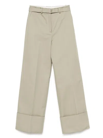 Lanvin Belted Trousers In Green