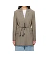 Lanvin Belted Wool Blazer In Green