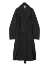 Lanvin Belted Wool Coat In Black