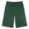 Lanvin Kids' Bermuda Shorts With Logo In Green