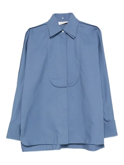 Lanvin Bib Cotton Top In Blue