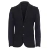 Lanvin Bicolour Wool Blend Pocketed Blazer Jacket In Black