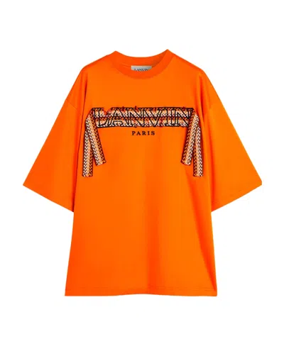 Lanvin Big Profile Round Neck T-shirt In Orange