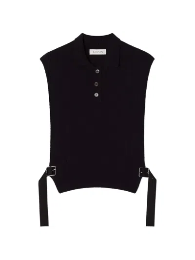 Lanvin 사이드 버클 베스트 In Black