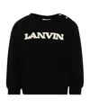Lanvin ランバン アンファン ロゴパッチ クルーネック スウェットシャツ In Black