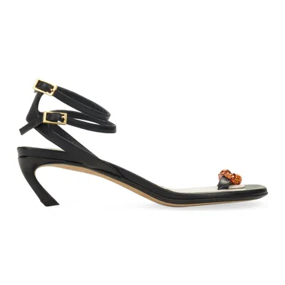 Lanvin Black 45mm Swing Sandal-melodie Jewel Pumps