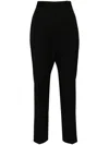 Lanvin Wool High Waist Pleated Trousers In Black