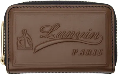 Lanvin Black & Brown 'catch By ' Zipped Card Holder