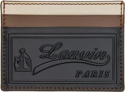 Lanvin Black & Brown 'tricolor' Leather Card Holder