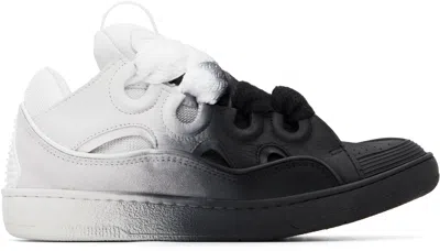 Lanvin Black & Off-white Spray Curb Sneakers In Multi