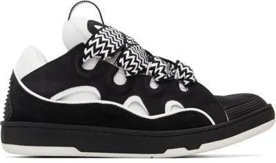 Lanvin Black & White Curb Sneakers In Multi