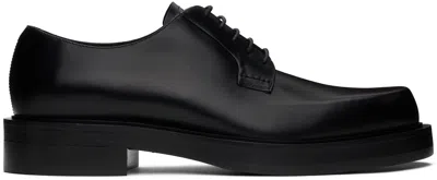 Lanvin Black Banjo Leather Richelieu Oxfords In 10 Black