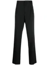 Lanvin Straight Leg Wool Trousers In Black