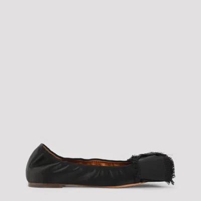 LANVIN BLACK BOW BALLET FLATS
