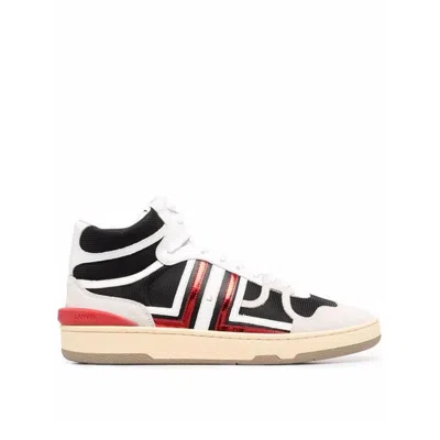 Lanvin Black Calfskin High Top Sneakers In Multi